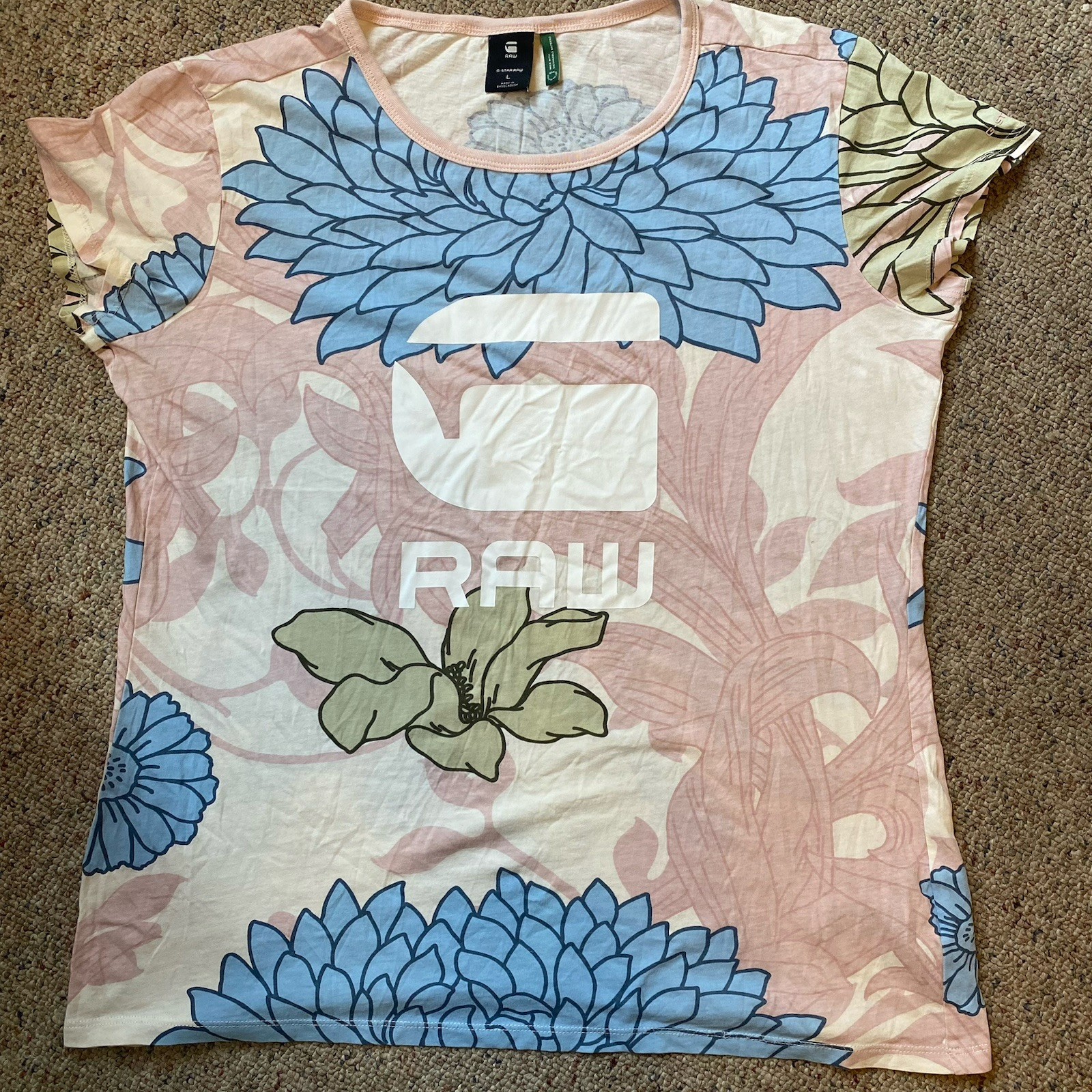 G Star Raw Women L Sustainable T Shirt Organic Cotton Soft Graphic