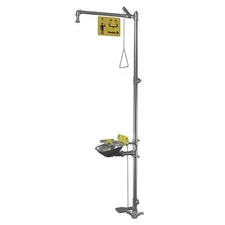 Bradley S19314ss Shower With Eyewash, Floor Mount, Stainless Steel Pipe, 94 1/8