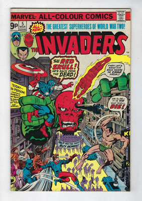 The Invaders # 5 Marvel Comics Red Skull Jack Kirby Cover (1976) FN+
