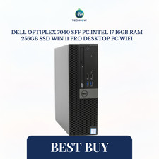 Dell Optiplex 7040 SFF PC Intel i7 16GB RAM 256gb SSD Win 11 Pro desktop PC Wifi