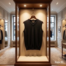 N Peal Mens Westminster Black  Slip over Vest Pullover Medium RRP £225