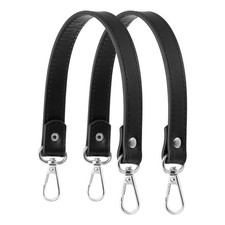 13" Leather Purse Strap Replacement Gold Buckle for Handbag 2 Pack, Black 
