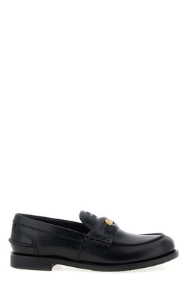 MIU MIU $1220 Black Brushed Leather Penny Loafers New & Authentic