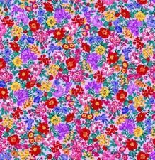 Timeless Treasures Living Color Multicolor Flowers Cotton Fabric by the Yard