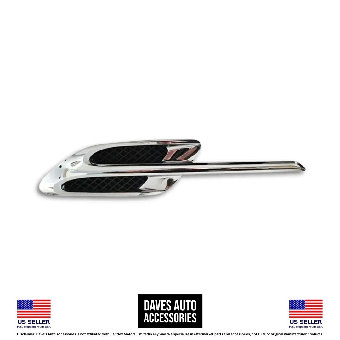 Fender Air Vent Grille Chrome Set for Bentley Continental GT GTC 2016-18