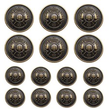14 Pieces Antique Metal Buttons 15mm 20mm Blazer Buttons Set for Blazers, Sui...