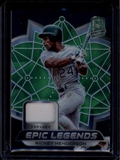2021 Panini Spectra Epic Legends Materials Green Rickey Henderson Jersey 8/25