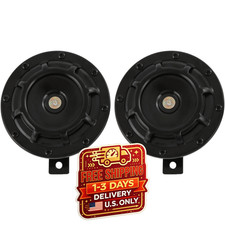 12V 135dB Twin Electric Car Horn High Low Tone Black Kit for Truck SUV Motorcycl