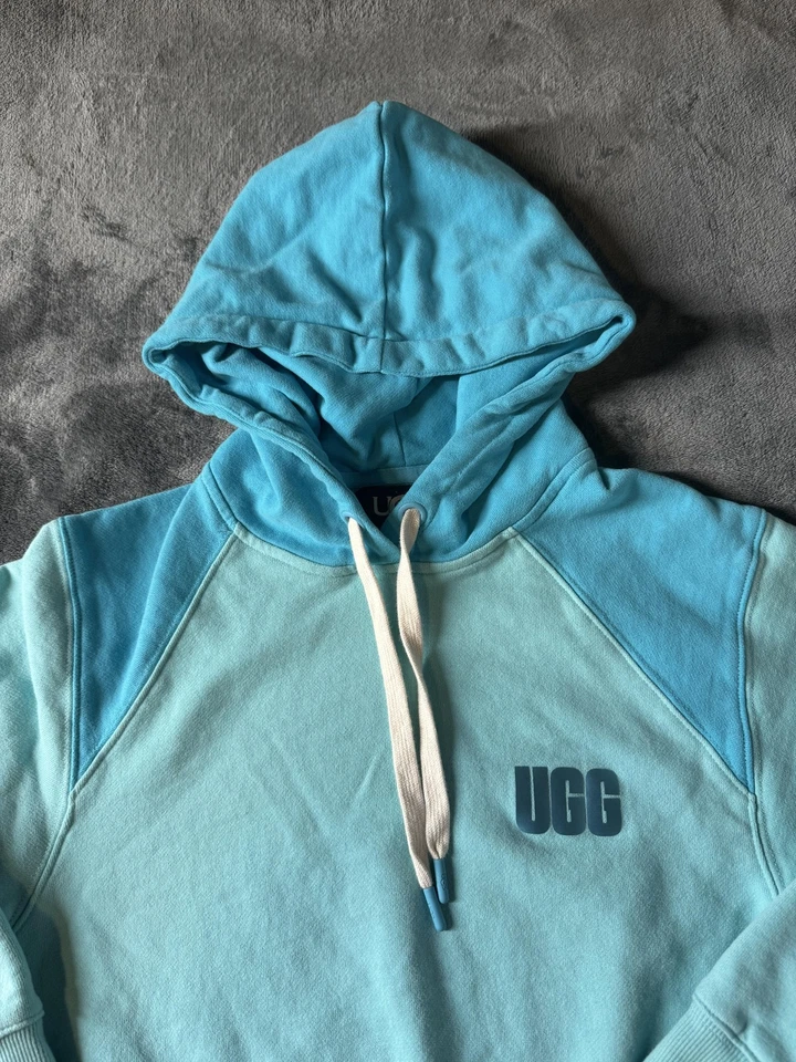Sudadera UGG para mujer XS azul bloque de colores recortada pulóver con capucha RTW algodón Foto 2 de 4