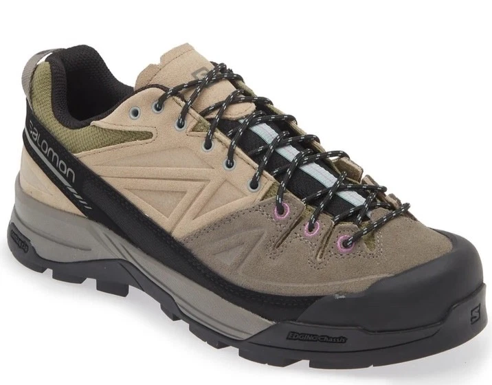 Salomon X-ALP LTR Leather Pewter Vintage Khaki Black Tan Low Hiking Shoe Boot
