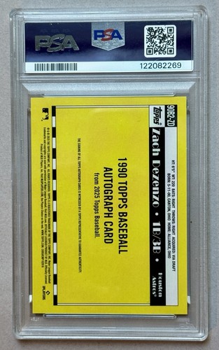 2025 Topps Series 2 - 1990 Baseball Auto Zach Dezenzo (RC) #90B2-ZD PSA 9 - Picture 2 of 2