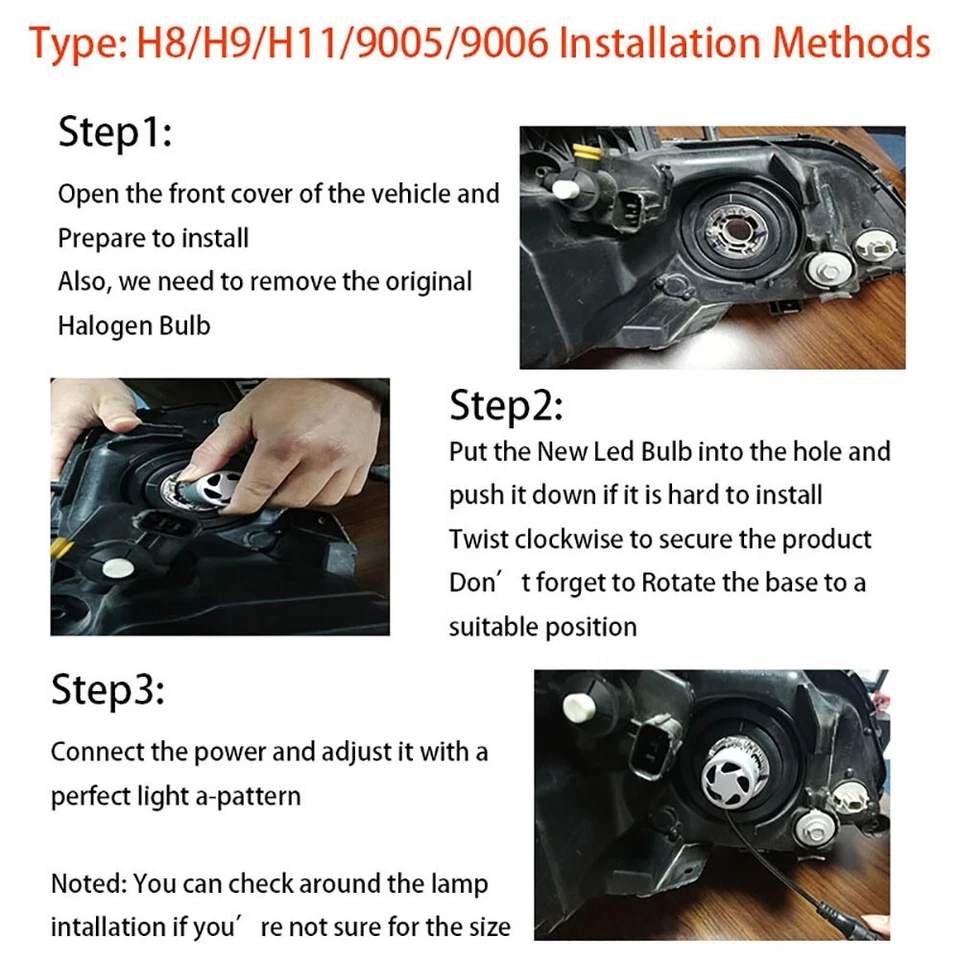 For GMC Sierra 1500 2500 99-02 -6x LED Headlight High Low Beam + Fog Light Bulbs - Image 3 of 4