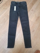 BNWT River Island Womans Molly Mid Rise Jeans 10L L30"  Black RRP £55