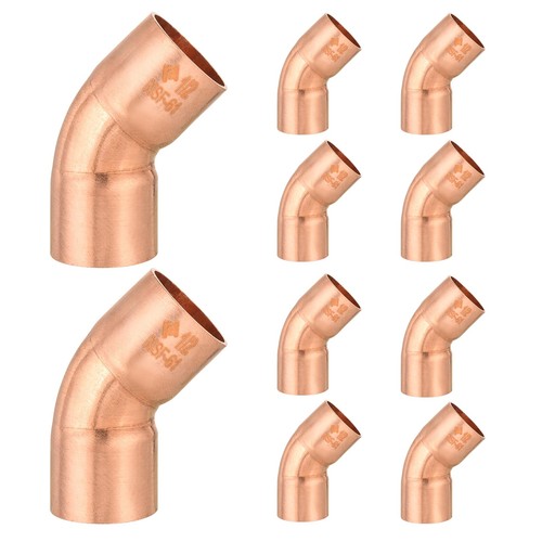 Copper Sweat Fittings 1/2Inch 45Degree Copper Elbow Pipe Connector 10 PCS