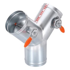 6 Inch OD 3 Way Splitter Y-Shaped Manual Volume Damper for Vents Fans