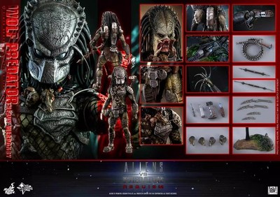 Aliens Predator フィギュア 3種セット New Hot Toys MMS443 Aliens vs Predator AVP Requiem Wolf Predator