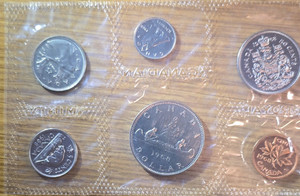 Canadian 1968 Uncirculated Coin Mint Set Silver Copper Nickel All Denominations