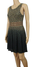 Free People Black Ombre Animal Print Knit Dress Mesh Size 4