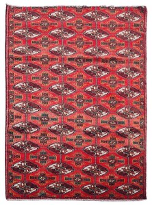 Rare Hand knotted Vintage Pakistani Bokhara Jhaldar Wool Area Rug 6 x 3 Ft