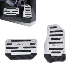 2 PCS Non-Slip Car Pedal Pads Set, Universal Accelerator and Bra Color: Silver