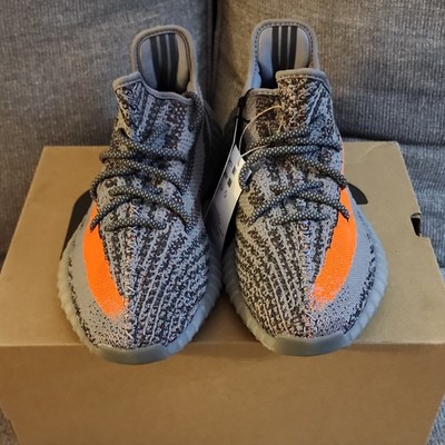 Brand New Adidas Yeezy Boost 350 V2 Beluga Gray Orange Size 9.5 Mens !!