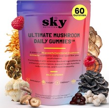 Mushroom Gummies for Adults - 10-in-1 Powerful Mushroom Complex w/Lions Mane, Re