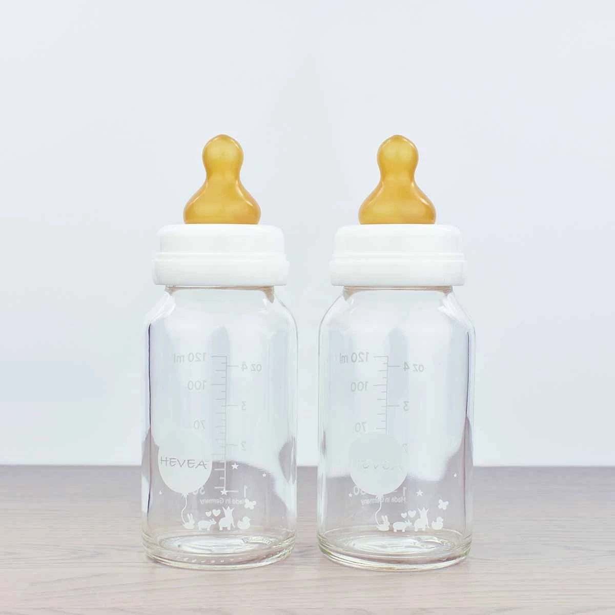 Hevea Glass Baby Bottle With Natural Rubber Nipple - 2 Set - 120ml/4oz
Opens in a new window or tab