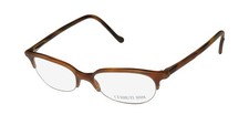 NEW CERRUTI 1881 C2203 EYEWEAR 49-16-135 RETRO BROWN BROWLINE UNISEX PLASTIC