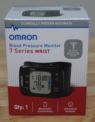 OMRON 7 Series Wireless Wrist Blood Pressure Monitor Black BP6350 NEW