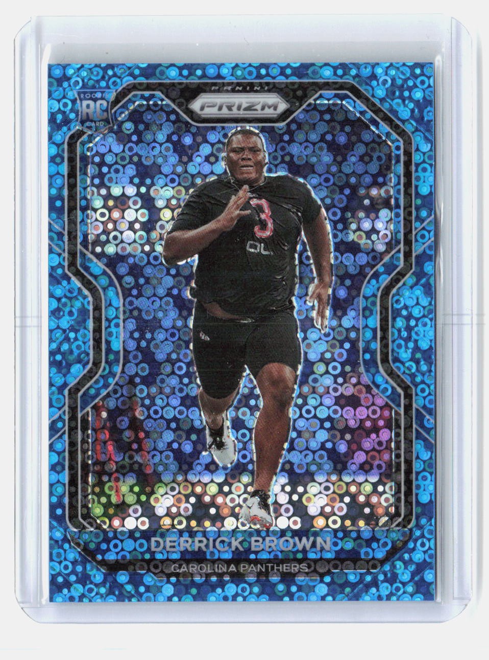 2020 Panini Prizm #365 Derrick Brown Prizm No Huddle Blue #/79