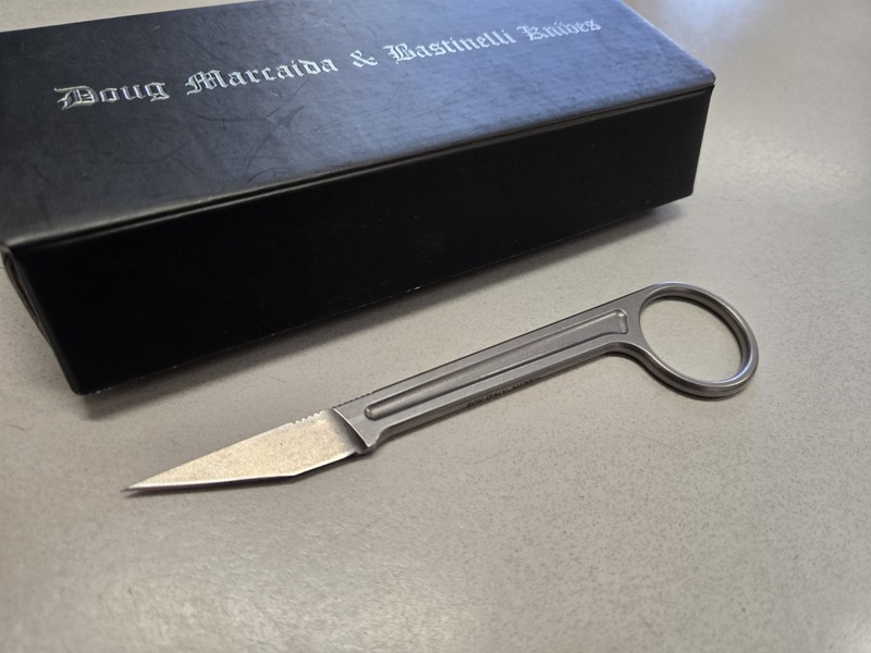 Bastinelli Knives Picoeur Fighting Scalpel Fixed Blade (1.5" Stonewash) Knife