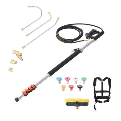 #ad Uimoso 24ft Telescoping Pressure Washer Spray Wand with Brush Attachment $107.99