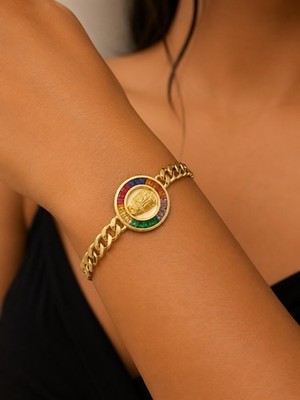 Luxury Gold Multicolor Saint Bracelet | Waterproof | Tarnish Resistant | Premium