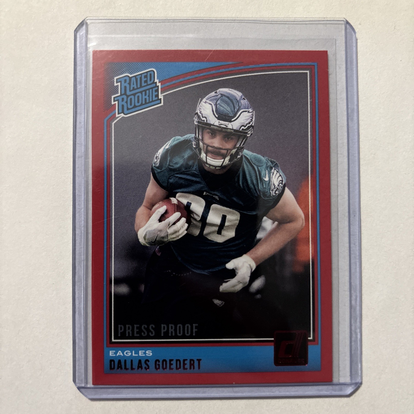 2018 Panini Donruss Dallas Goedert Red Press Proof RC - Eagles