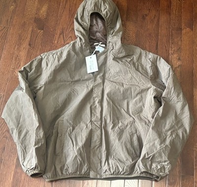 NWT Gant Rugger Washed Nylon Hoodie Windbreaker Brown Medium