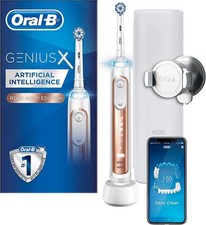 Image of Oral-B Genius X Electric Toothbrush Rose Gold AI Smart Pressure Sensor Case