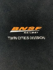 BNSF Railway SWOOSH Twin Cities Division Black Fleece Drawstring Storage Bag
