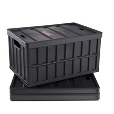 65L Collapsible Black Storage Bin Pack of 3 Durable Organizing Bins