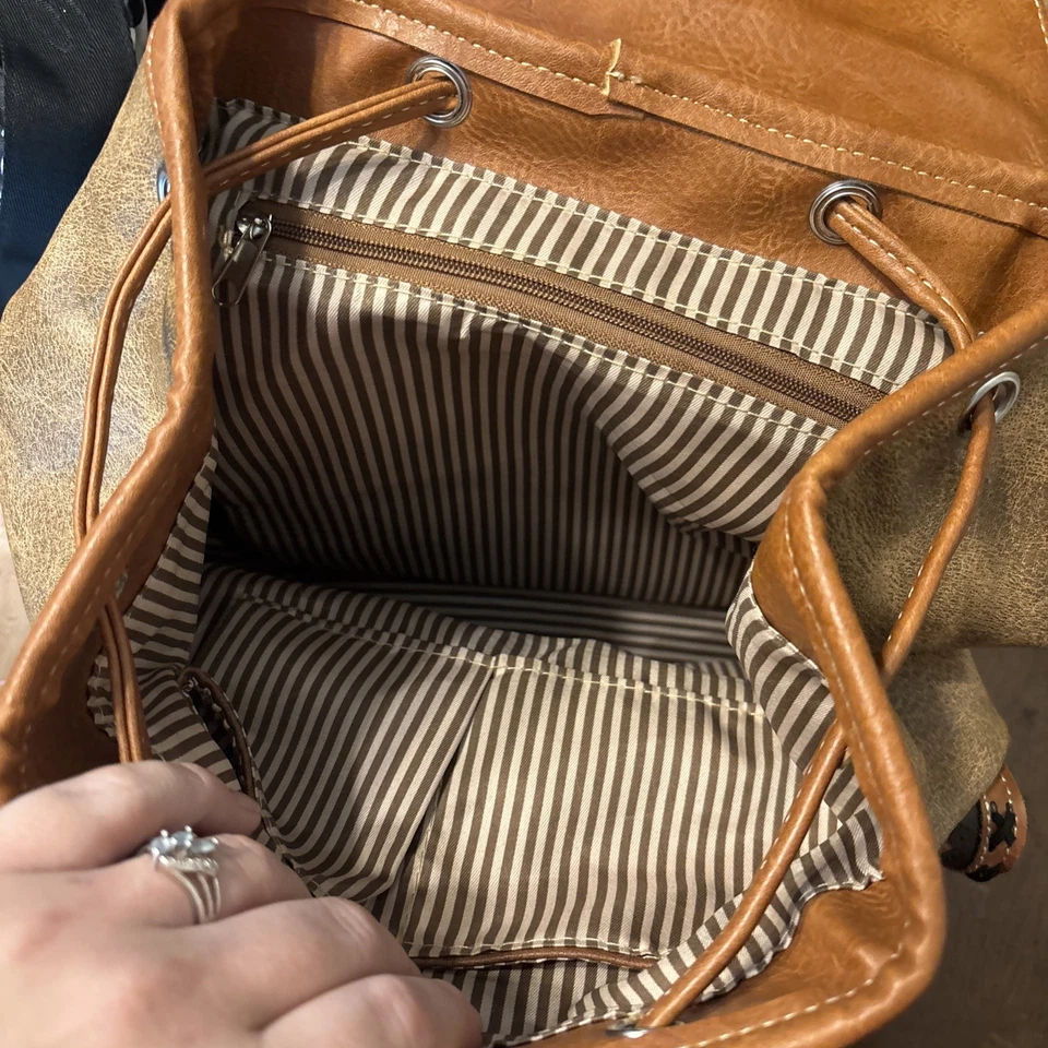 Bolso Bandolera Tignanello, Beige Tostado Cartera de Hombro Organizador Bolso de Mano con extra Foto 4 de 4