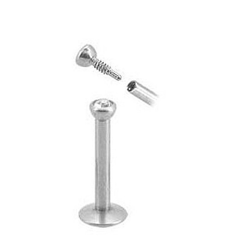 16g 5/16" 2, 2.5 or 3mm CZ GEM TRAGUS EAR CARTILAGE LIP Piercing Stud Earring - Picture 2 of 4