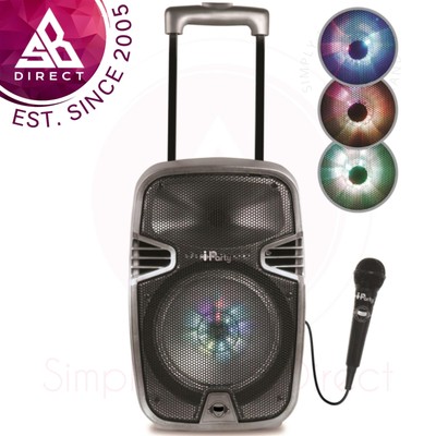 Lexibook K8250 iParty Bluetooth Light Trolley Speaker with Karaoke & Mic USB AUX