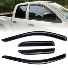 For 2002-2009 Dodge Ram 1500 Crew Cab Window Visors Vent Rain Guards Deflector