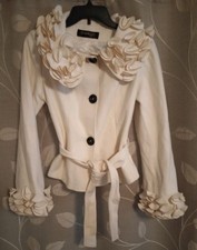 Women's Giorgio Italia Ivory Cream Wool Blend Coat Jacket