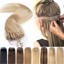 200pcs Thick Micro Ring Loop Beads Tip Link Hair Extensions Real Remy Human Hair