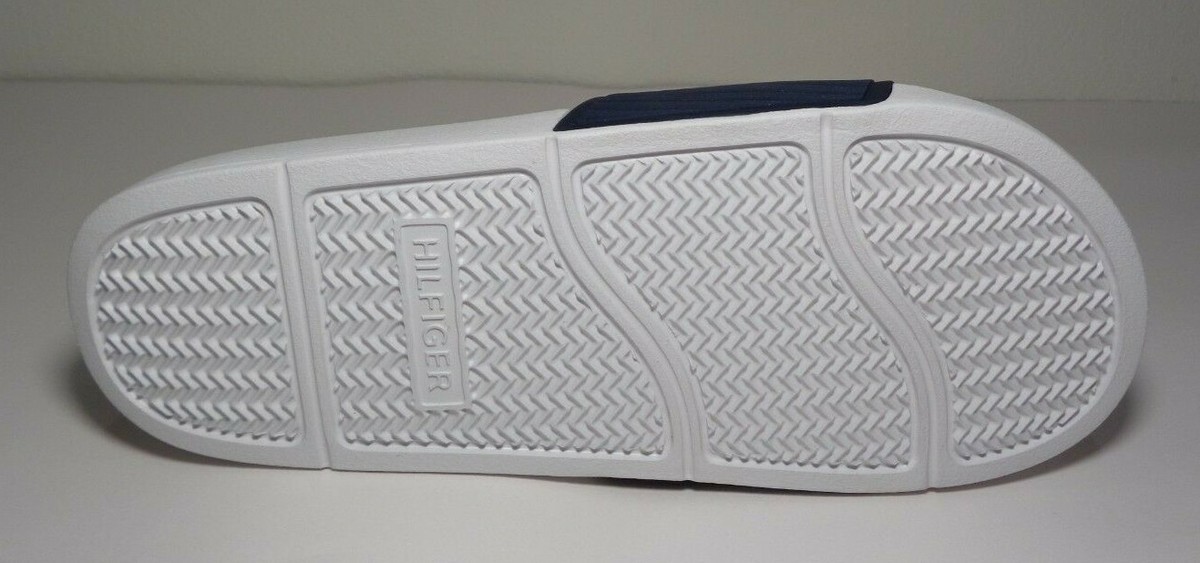 Tommy Hilfiger Size 13 M EASTERN White Blue Slide Sandals 