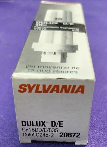 Sylvania 20672 18W CF18DD/E/835/ECO 4 Pin G24q-2 Base 3500 Kelvin CFL - NOS - Picture 3 of 7