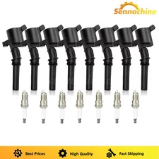 8 Pack Ignition Coil Pack and Iridium Spark Plug For Ford F-150 4.6L DG508 SP479