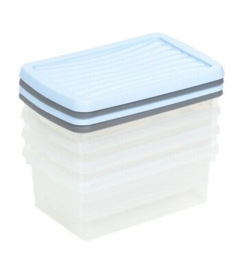 Wham Handy Storgae Stapelbox mit Deckel - 4er Set - 3,5L - verschiedene Farben