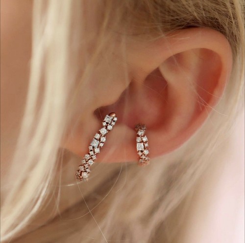 Gem Crystal Ear Cartilage Helix Ring Bar Stud Ear Cuff Climber Piercing Earring - Picture 34 of 268