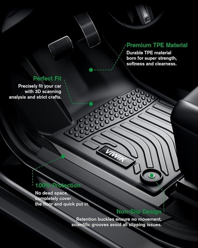 Floor MAT Liners for Toyota Tacoma 2005 2006 2007 2008 2009 2010 2011 Double Cab - Picture 3 of 7